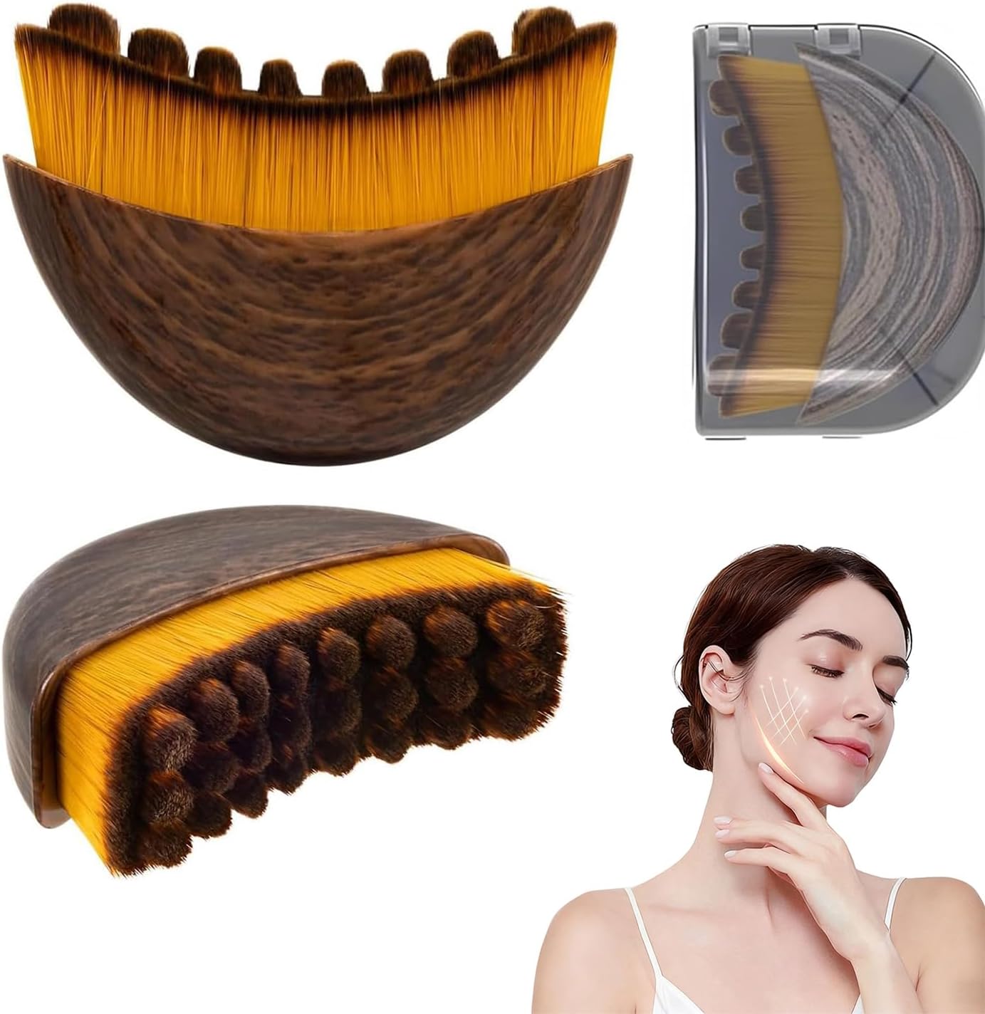 New Lymphatic Contour Face Brush, Lymphatic Drainage Massager for Face, Dry Brushing Face Brush, Chin & Jawline Sculpting, Ergonomically Designed to Fit The Skin Precisely and Relieve Fatigue