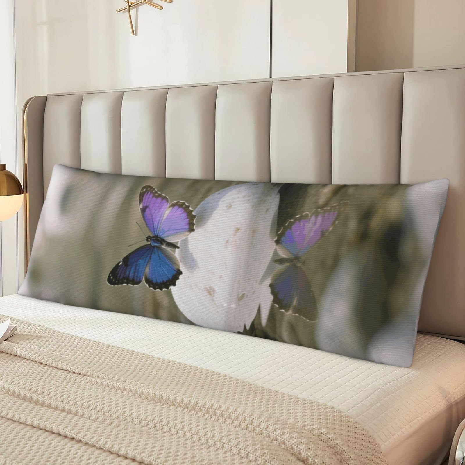 Pebbles and Butterfly Body Pillow Cover with Hidden Zipper 54"X20",Ultra Soft Microfiber Long Pillow Case Decorative Bedding Pillowcase Cushion Cover Cases for Bedroom Couch Sofa,Home Gifts