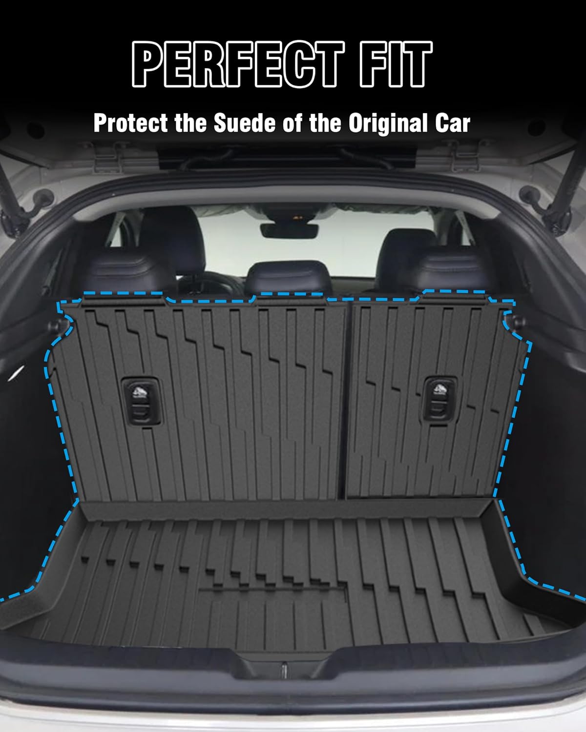Cargo Liner Compatible with 2021-2025 Mazda CX-30 Trunk Mat Cargo Mat Back Seat Cover Protector(Backrest Mats+Trunk Mat)
