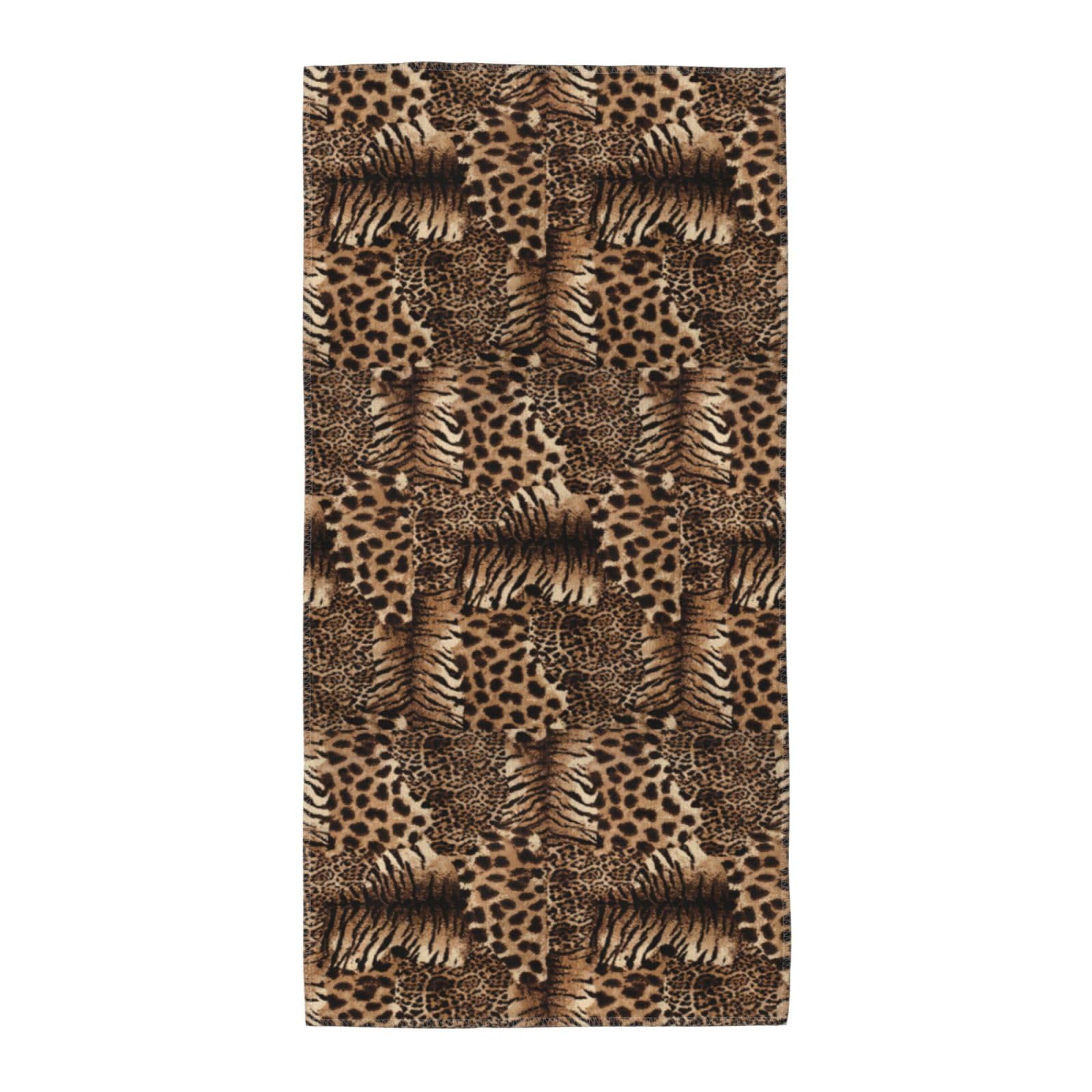 SDEGTHO Leopard Pattern Fashion Printed Bath Towel High Water Absorption For Hiking Trip