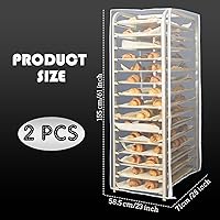 Vista 2 de Riakrum 2 piezas de 2 piezas de cubierta para panecillos para panadería, hoja de 20 niveles para el hogar, cocina, restaurante, panadería, 28