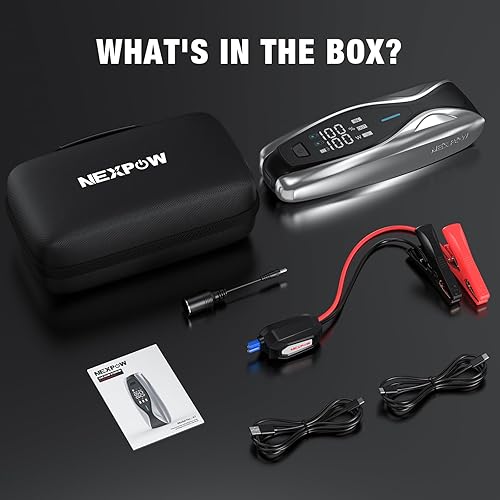 Miniatura 8 de NEXPOW Arrancador X7 de 3000 A con PD de 60 W de carga más rápida de doble vía, arrancador de batería de coche para motores diésel de 12 L10 L,