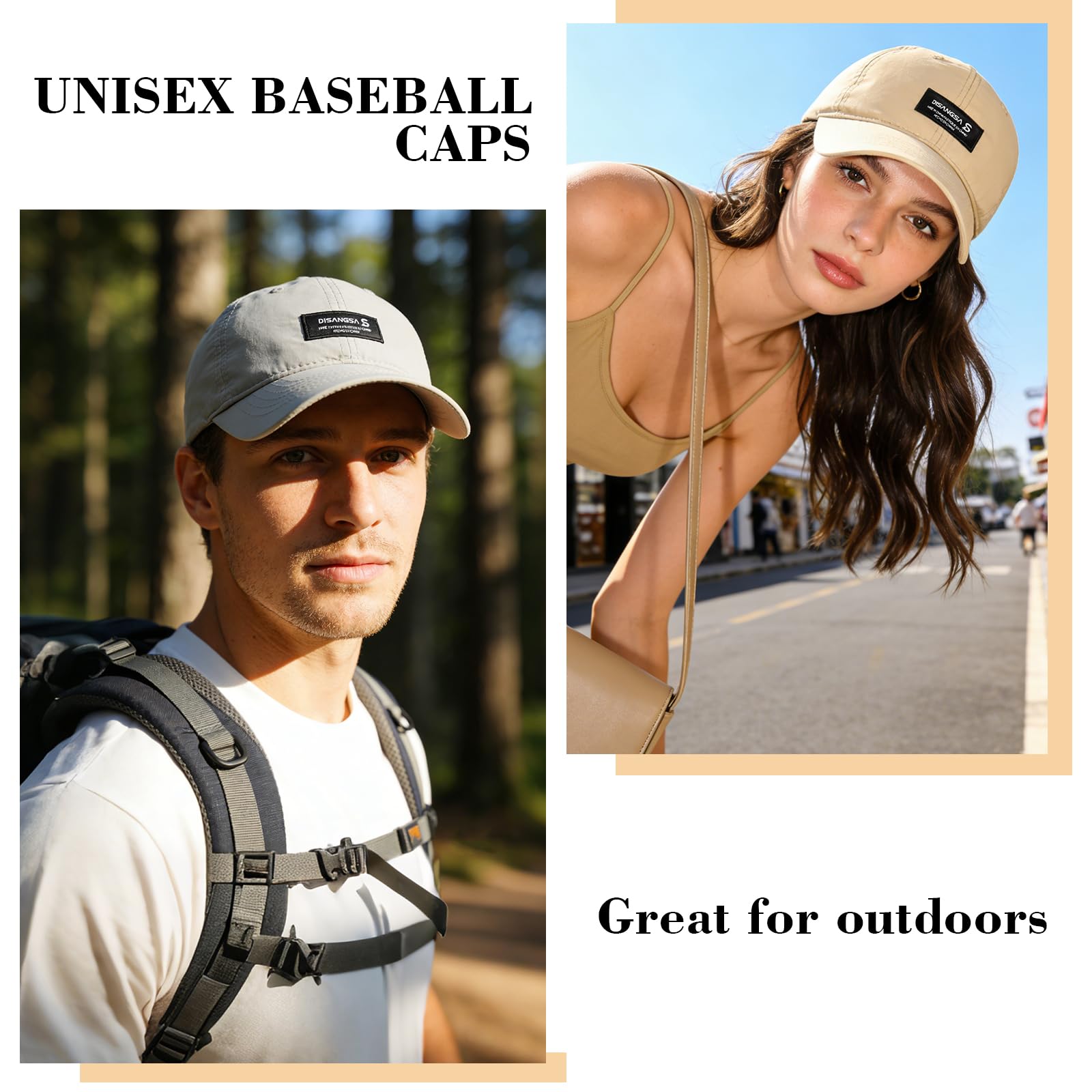 LCKEBT 2 Packs Gorras Verano Running Hombre Impermeable, Gorra de Béisbol Secado Rápido Protección Solar, Sombrero de Sol de Transpirable Ligeras Plegable para Senderismo Pesca Jungla — view 6