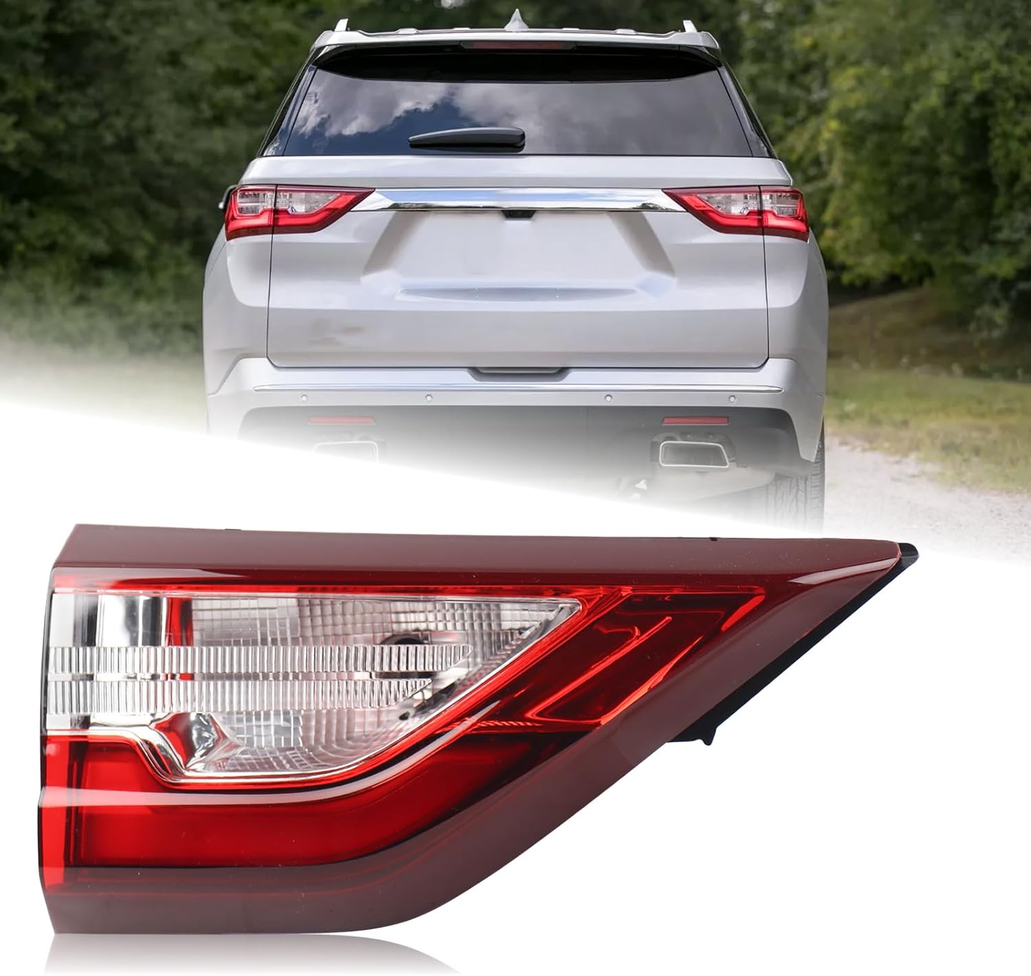 LH LED Inner Tail Light Fit for 2018 2019 2020 2021 Chevy Traverse Chevrolet Rear Lamp Assembly With Bulbs Left Driver Side 85164974 GM2802117