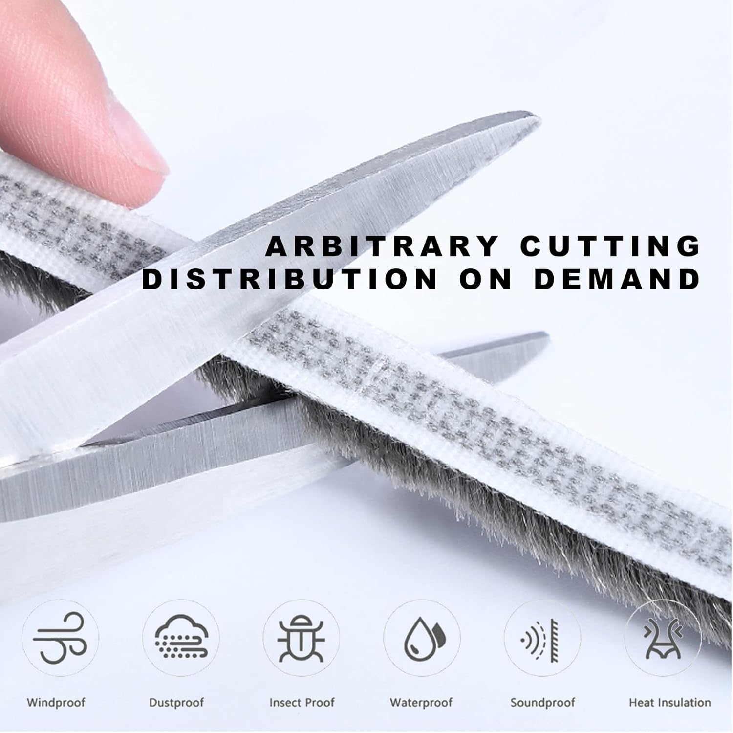 Pile Weatherstrip Window Felt Brush Weather Stripping Self Adhesive - 9mm x 16.5 Ft (for Gaps 4.5-7.5 mm) Seal Strip for Windows Doors Soundproofing Windproof Dustproof