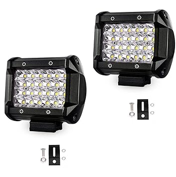 Casago CS24F2P 24 LED Fog Light 4 Inch CREE White Work Light Waterproof Off Road Driving Spotlight Flood Light for Bike and Cars (72W)