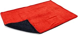 [Dreadnought Max] Triple Layer Microfiber Car Drying Towel | Twist Pile | 20"x30" | 1400GSM | Red/Black - 1 Pack