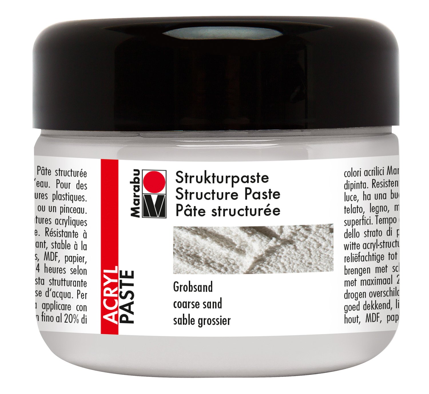 Marabu 122625814 Structure Paste Coarse Sand, White, 225 ml, 225 ml (Pack of 1)