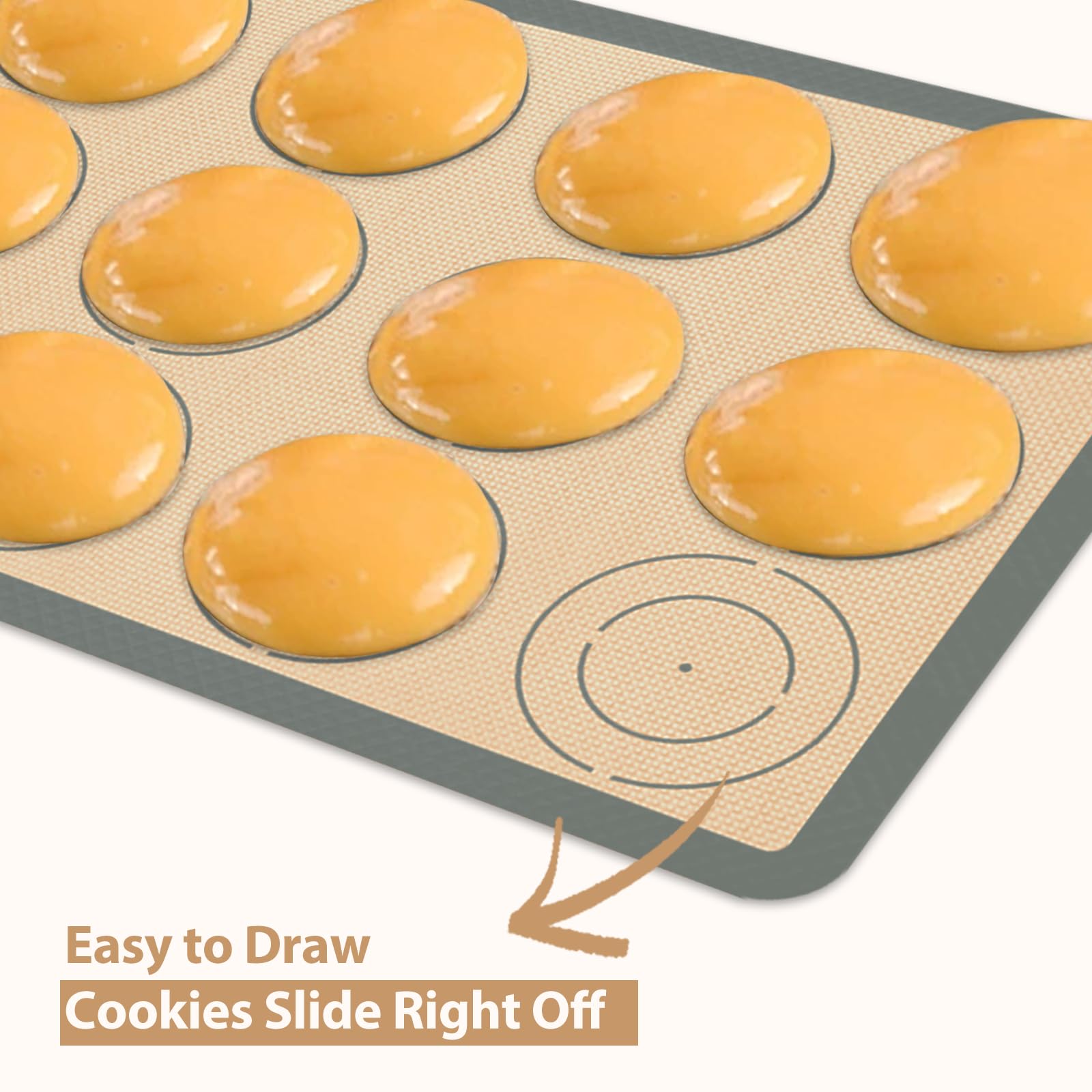 Silikon-Backmatte 6er Set, Silikonmatten zum Backen, Backbleche antihaftbeschichtet für Macaron, Kekse, Pizza, Brot und Gebäck, Backzubehör für Ofen, Lebensmittelqualität wiederverwendbar