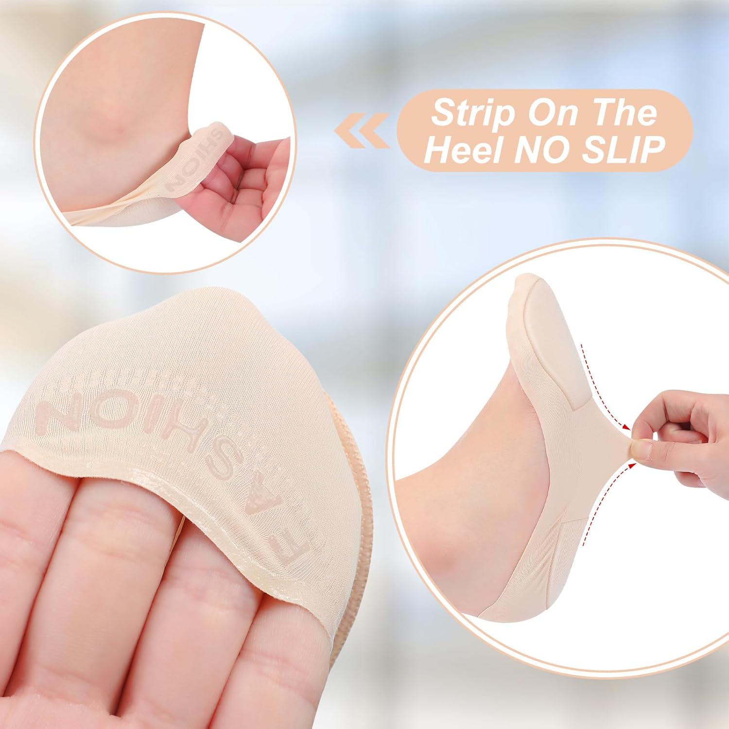 12 Pairs Padded No Show Socks for Women Non Slip Invisible Thin Low Cut Liner Cushion Boat Socks for Heel Flats - Image 4