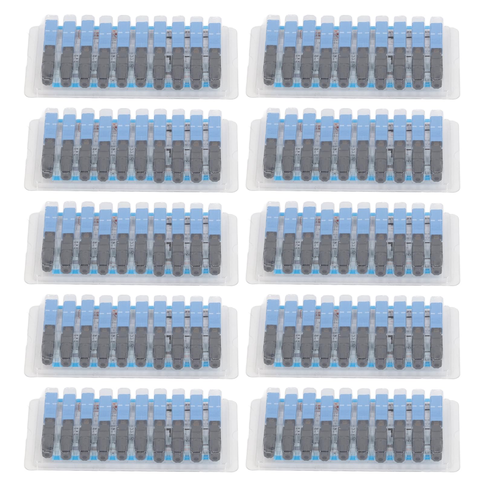 Wakects Kit Connettore Fibra Ottica, Connettore Rapido Fibra Ottica ABS SC UPC 100 Pezzi, Grado Telecomunicazioni, Perdita ≤0,3 DB, da 1200 a 1600 Nm, per Installazione e Riparazione Campo di Cavi a