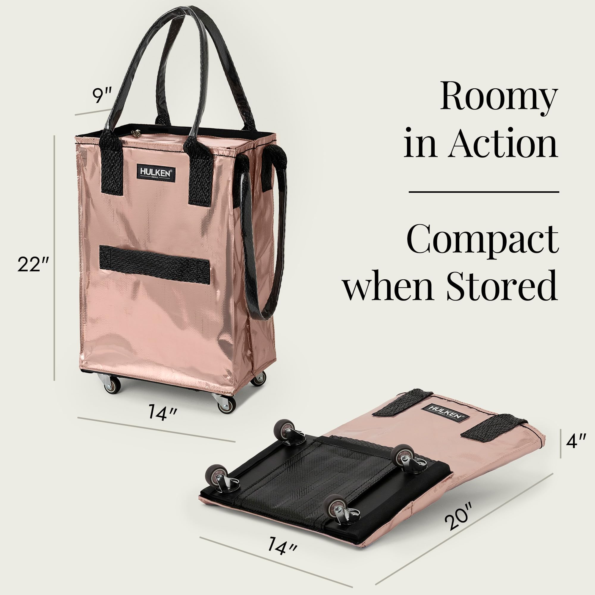 【新品】HULKEN ハルケン ローリング トートバッグ M ローズゴールド Amazon.com: HULKEN (Small, Rose Gold) Reusable Grocery Bag