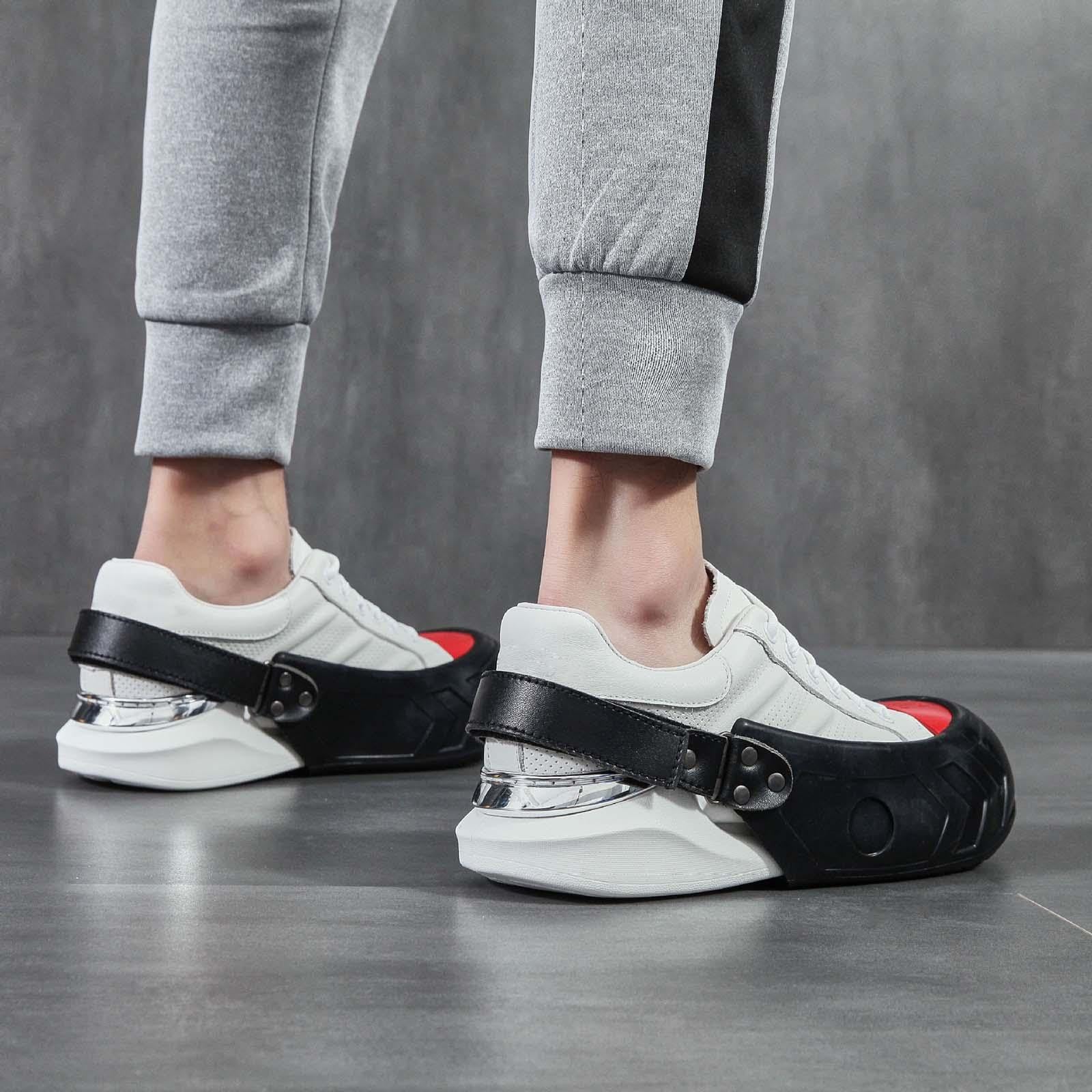Qianly Surchaussures à Embout En Acier, Imperméables, Anti-collision avec Sangle Réglable et Semelle Caoutchoutée pour Une Utilisation sur Le Lieu de Travail