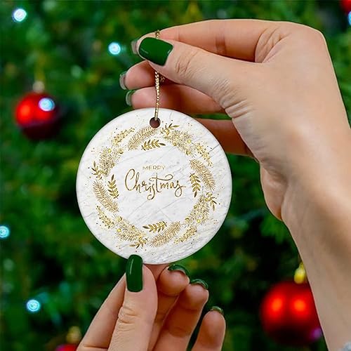 Miniatura 4 de Christmas Keepsake Ornaments Merry Christmas Marble Ceramic Ornament Gifts Ornaments Natural Marble Christmas Tree Hanging Ornaments Souvenir