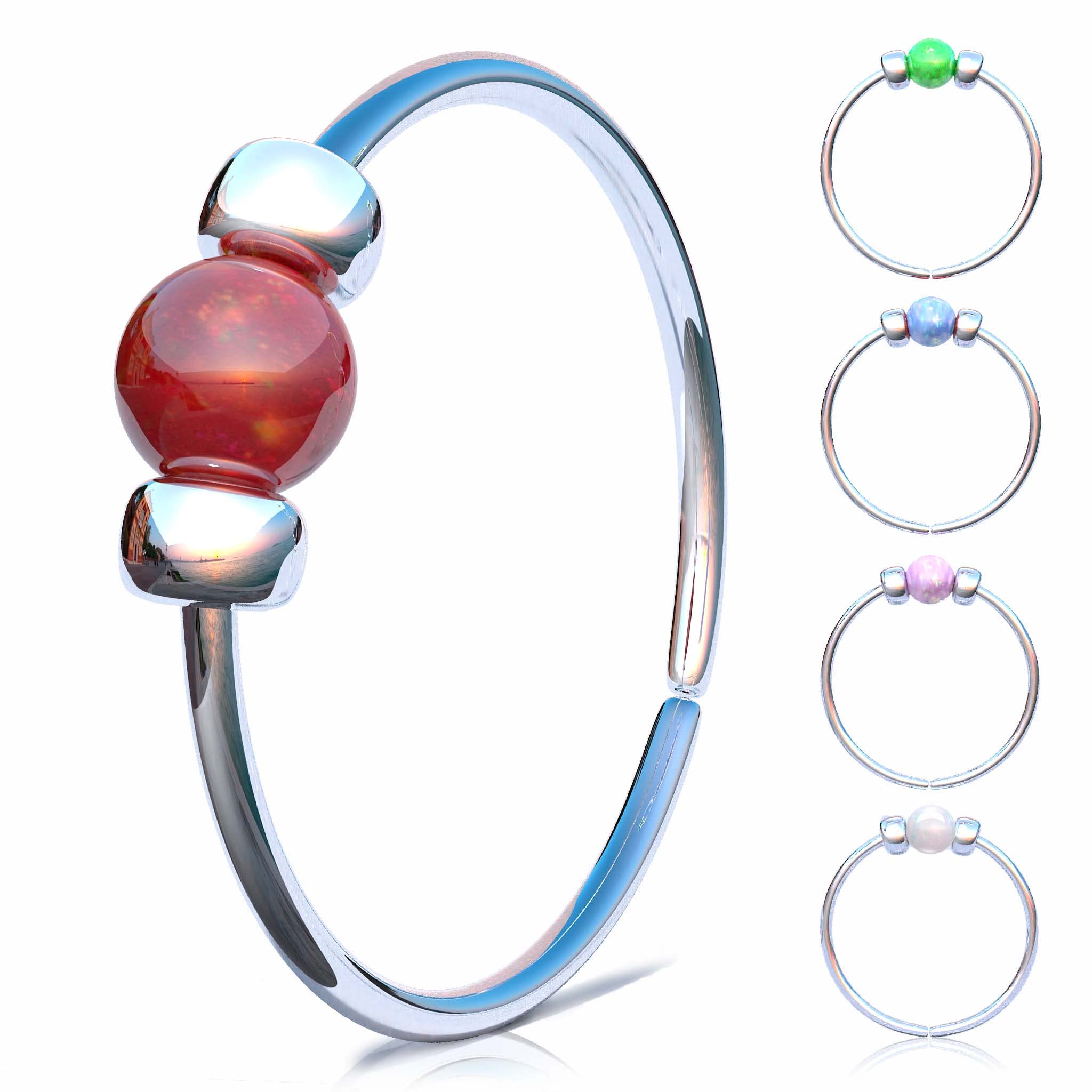 Opal Nose Ring Piercing