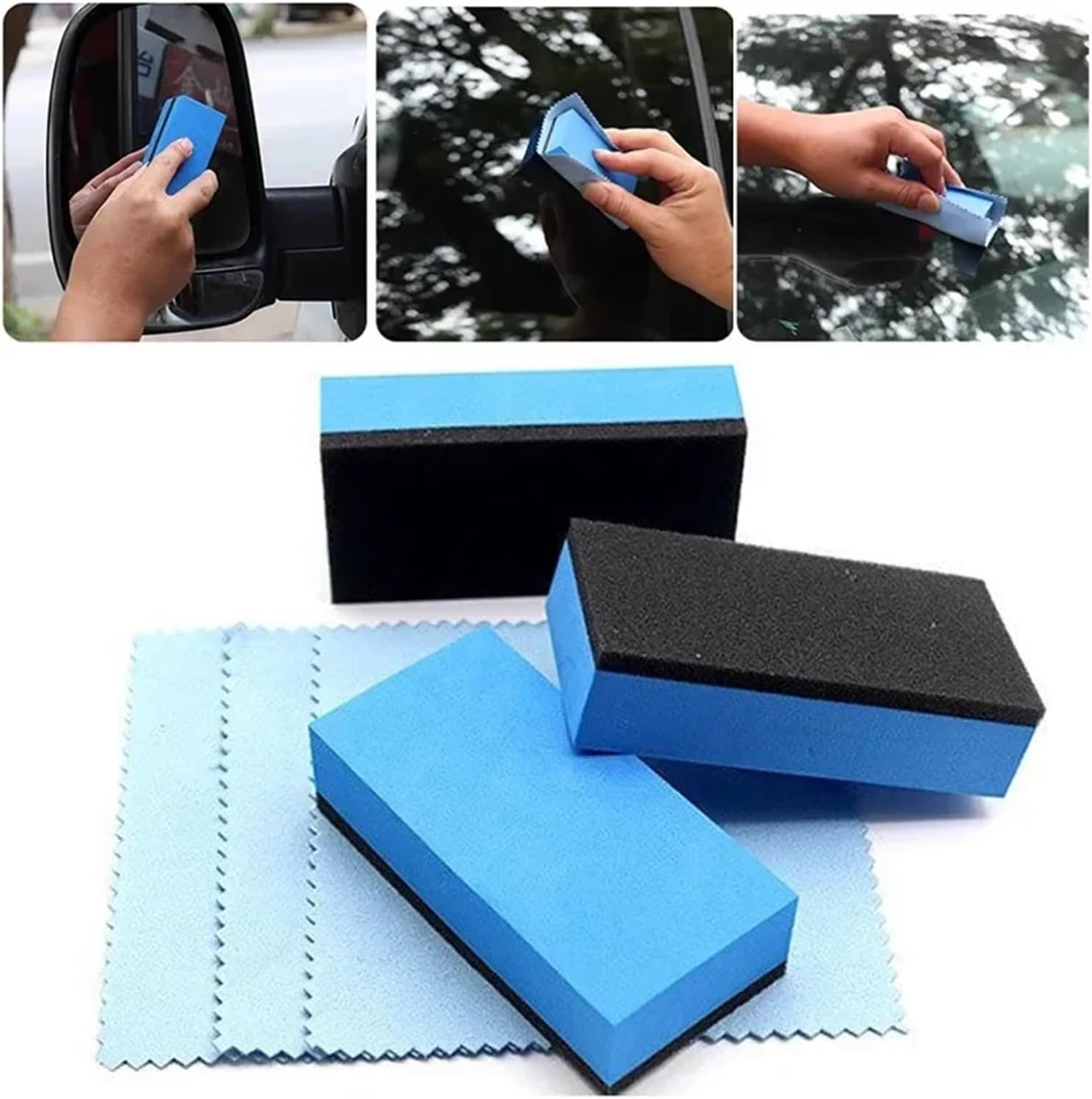 Ceramic Coating Applicator Kit With Blue Sponge Cloth Uses For Car Wax Glass Paint Protection Detailing(10pcs Sponge)