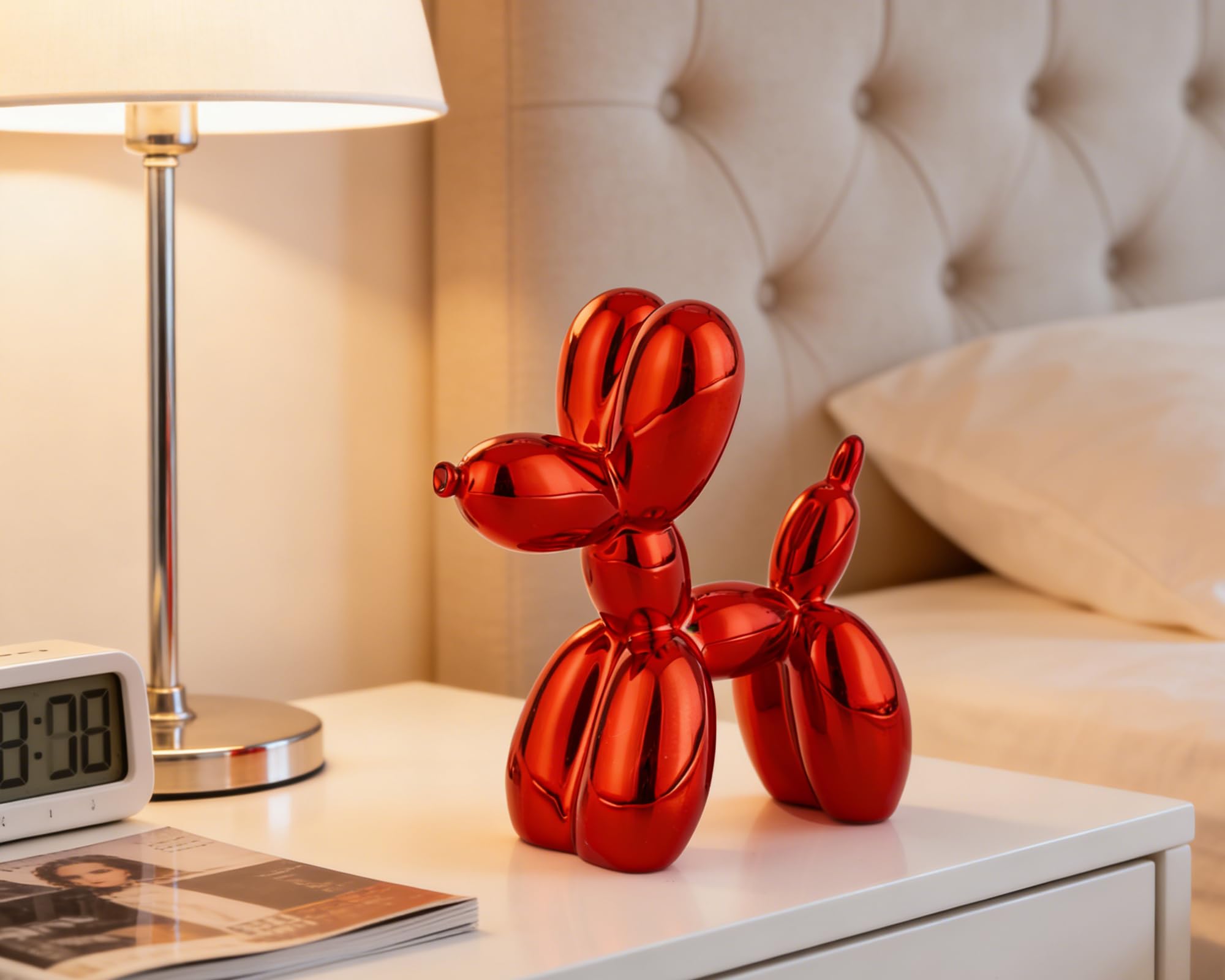 Amazon.com: AMOIENSIS Shiny Red Balloon Dog Statue Decor, 4 inch