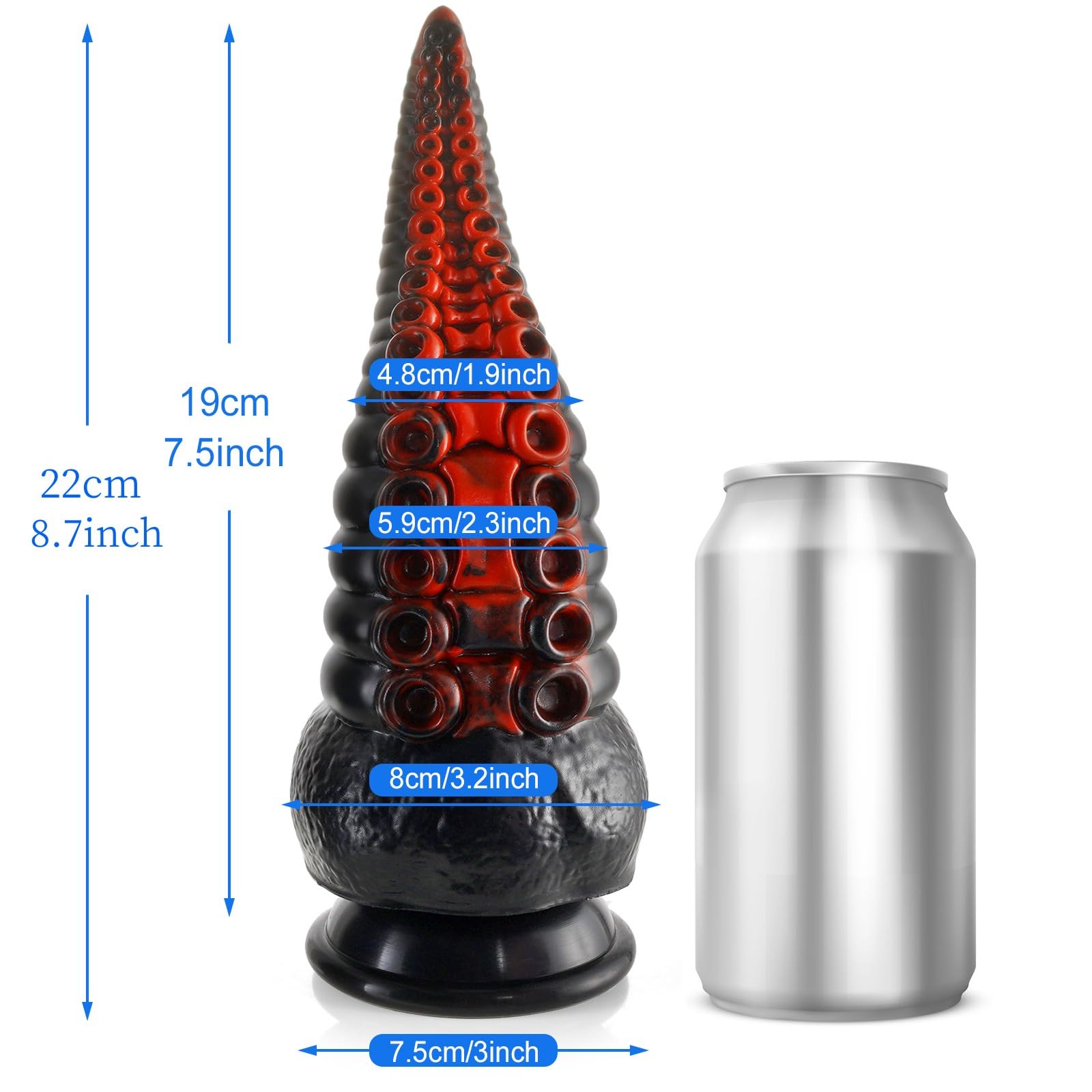 Dildo realistico con punto G a forma di tentacolo da 22 cm, dragone butt plug in silicone, grande dildo spesso con forte ventosa, giocattolo sessuale anale per adulti per donne, uomini e gay