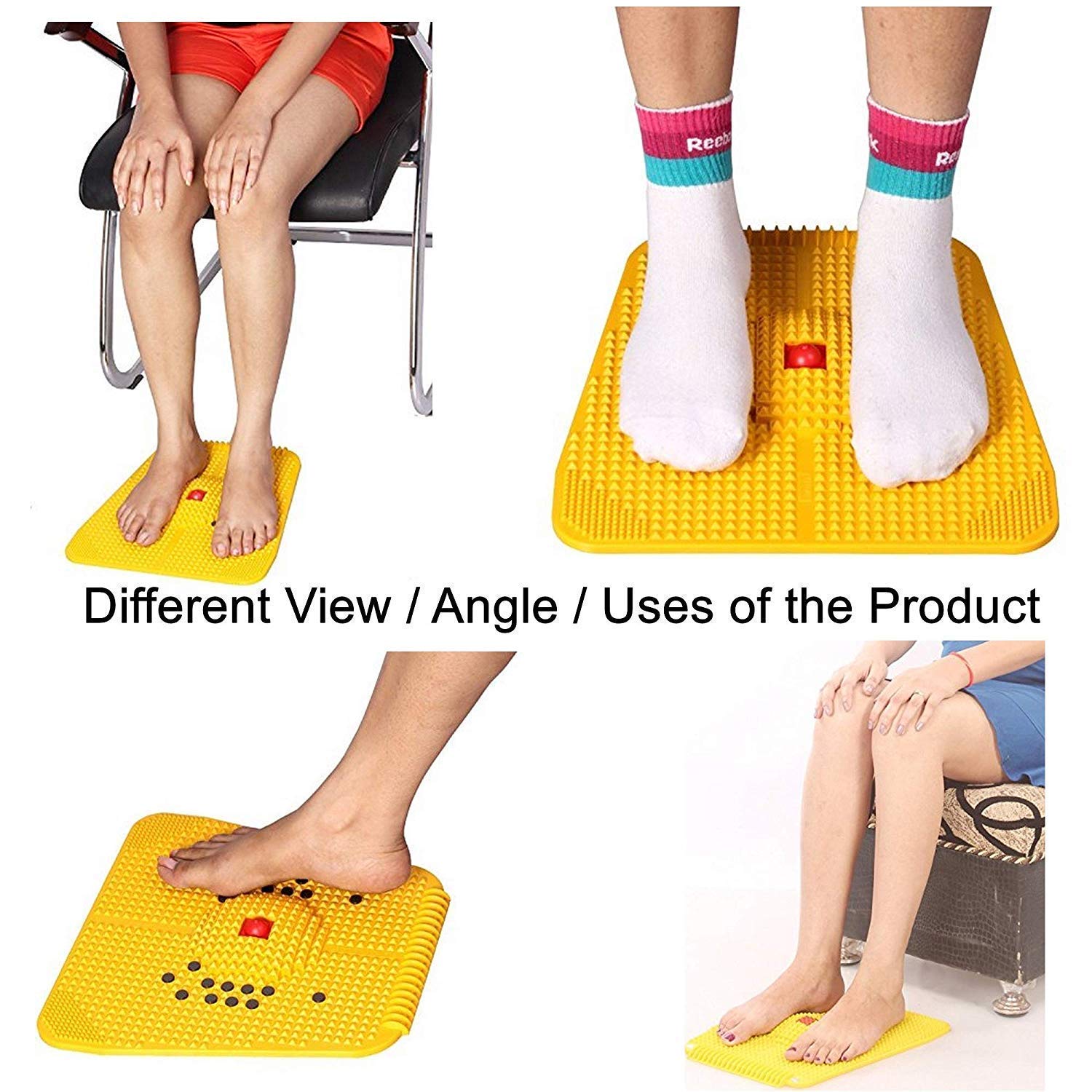 ACUND HEALTH CARE MAGNETIC ACUPRESSURE BLOOD CIRCULATION MAT BEST FOR MORNING EXERCISE YELLOW 30X30CM 2