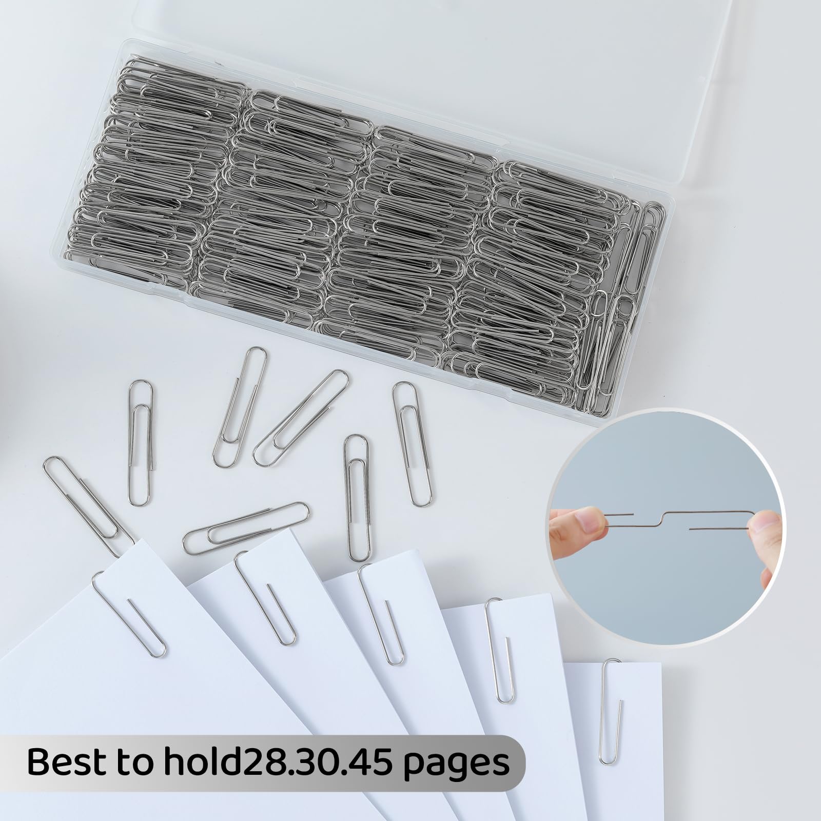 Duże spinacze do papieru, 280 szt., Jumbo spinacze do papieru, ze stali nierdzewnej, duże, srebrne spinacze do papieru, do domu, szkoły, artykułów biurowych