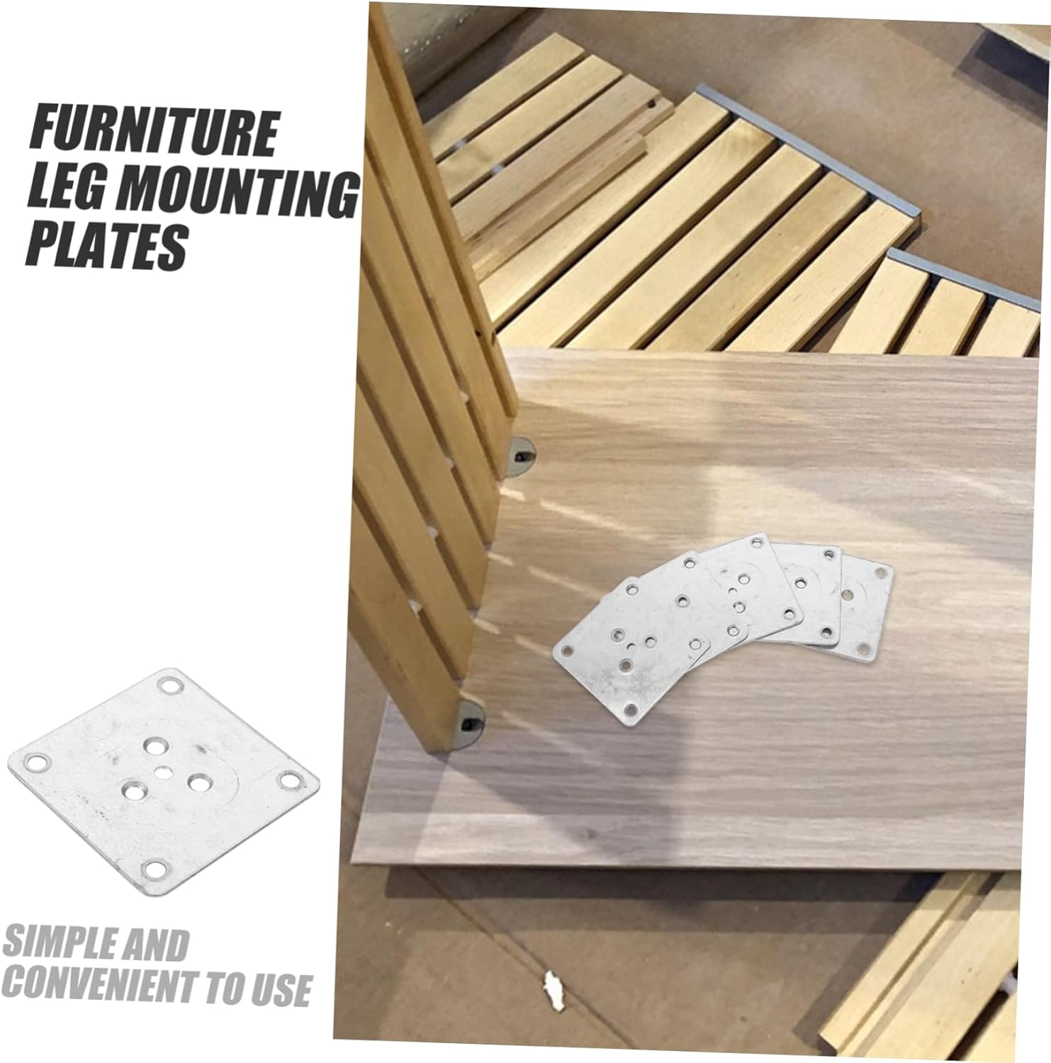 Gadpiparty 25pcs Furniture Leg Brackets Repair Kit for Couch Sofa Seat Iron Mounting Plates Easy Install Flat Plate