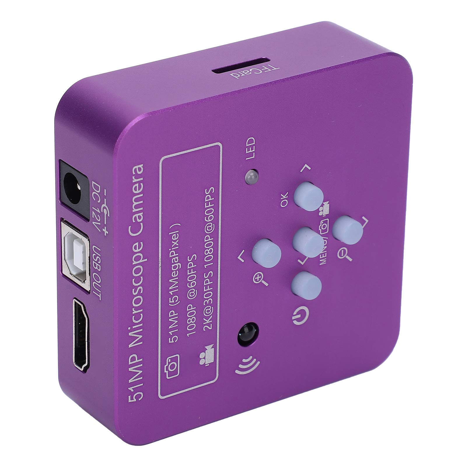 Digitale Mikroskopkamera 51MP 180x C-Mount-Objektiv, 1080p 60fps, Industriekamera mit LED-Ringlicht für das Telefon-PCB-Schweißen des Telefons, Zur Beobachtung der Mikrostruktur