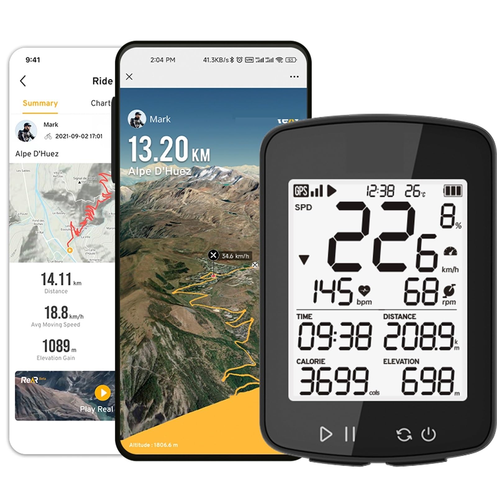 Komputer rowerowy G2 Plus Bezprzewodowy prędkościomierz rowerowy GPS GPS Bike MTB Wodoodporny inteligentny licznik rowerowy