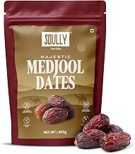 Soully Medjool Dates 400g | Premium Soft & Juicy Medjoul Khajoor | High in Fibre | No Added Sweeteners or Preservatives | Healthy Snacks | Healthy Dates for Snacking & Recipes | Dry Fruits