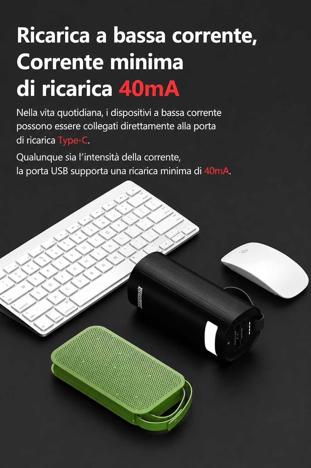 LITIONITE Titan Power Bank 60000mAh 200W per Notebook e MacBook, con doppia porta USB-C 100W PD3.0, Batteria Esterna LiFePO4 3000 Cicli, per Tablet, Nintendo Switch e Drone