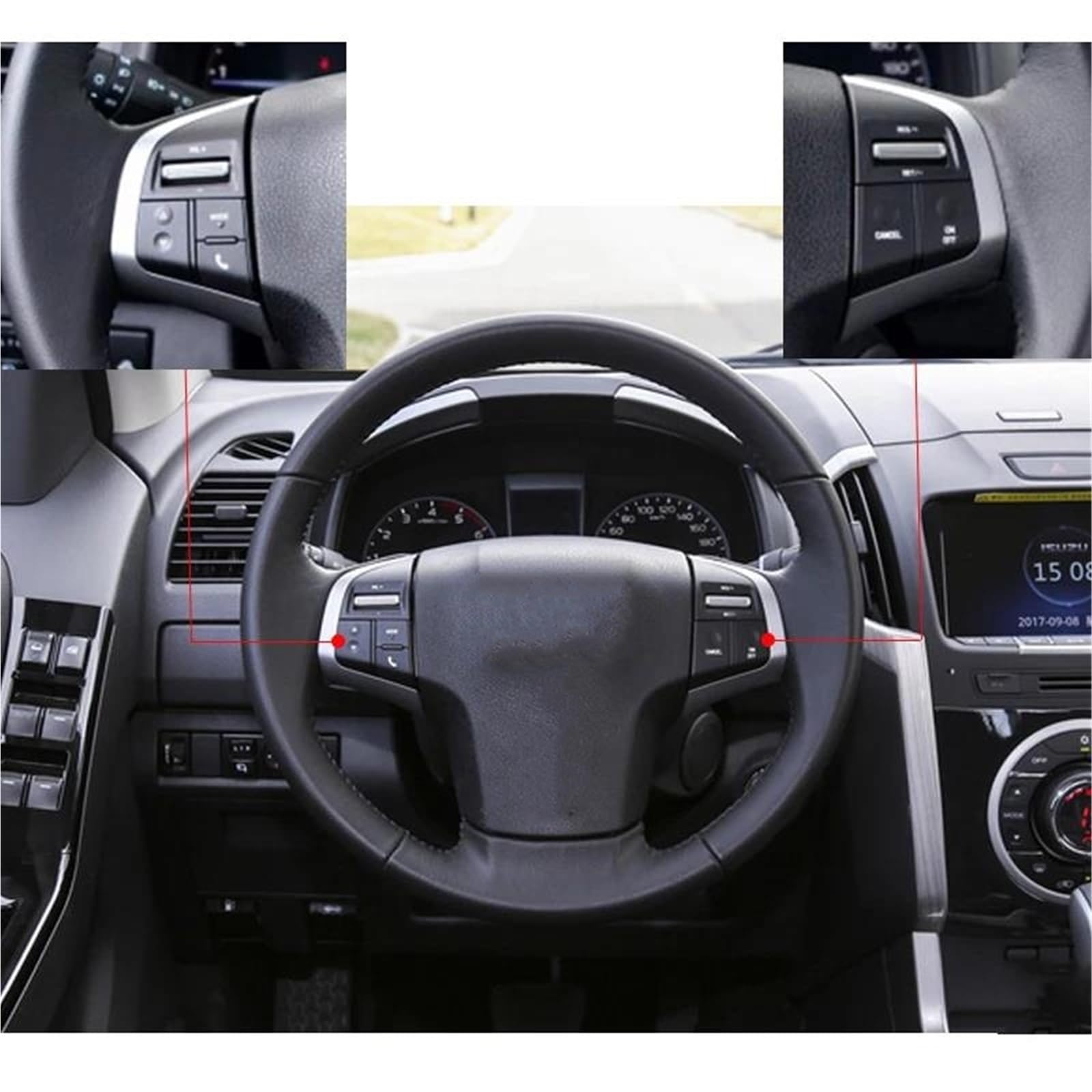 Pulsante Multifunzione per Volante, Controllo Volume Audio, comandi multimediali e Telefono per Chevy Dmax 2019 (Argento)