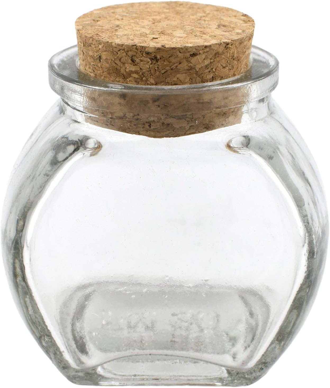 Party Spin Heart Shaped Glass Jar Favor Bottle with Cork, 3-1/4-inch, 1-count
