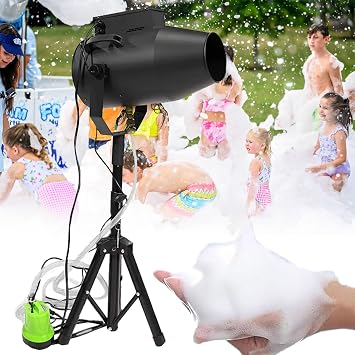 Foam Machine for Party, Large Stage Foam Machine, Portable Foam Maker with Tripod Stand and Water Pump, Adjustable Angle, Foam Cannon for Outdoor Pool, Birthdays, Celebrations & Party,110V