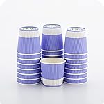 Restaurantware-4 Ounce Paper Coffee Cups, 25 Ripple Wall Disposable Paper Cups - Leakproof, Recyclable, Light Purple Paper Hot Cups, Insulated, Matching Lids Sold Separately