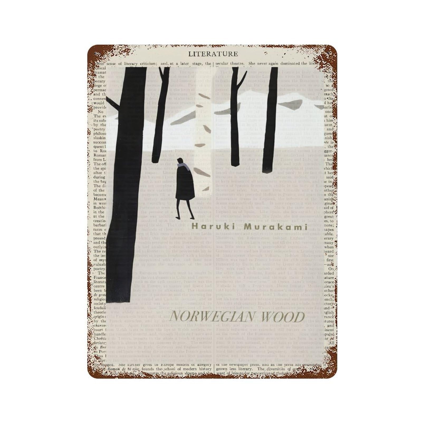 xiaoxiaoshen Haruki Murakami Norwegian Wood Wall Decor Art Metal Tin Poster Modern Home Decor Art Home Bar Shop Decorations Vintage Sign 40x30cm