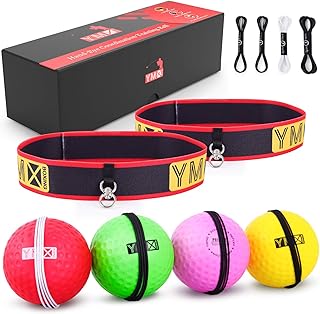 YMX BOXING Ultimate Reflex Ball Set - 4 React Reflex Ball Plus 2 Adjustable Headband, Great for Reflex, Timing, Accuracy, Focus and Hand Eye Coordination Training for Boxing, MMA and Krav Mega