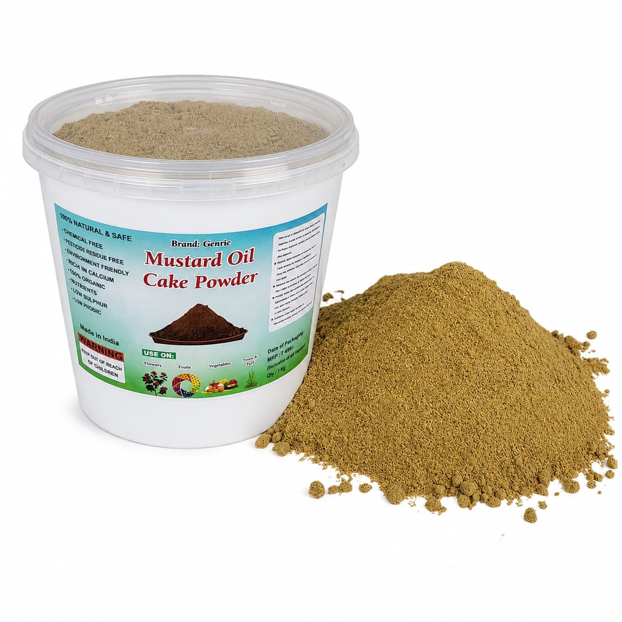 Mustard Oil Cake Powder 1 Kg | Sarso Ki Khali Powder | Organic Plant Fertilizer for Flowering Plants, Vegetables, Fruits & Garden | Natural Soil Nutrient-image-48
