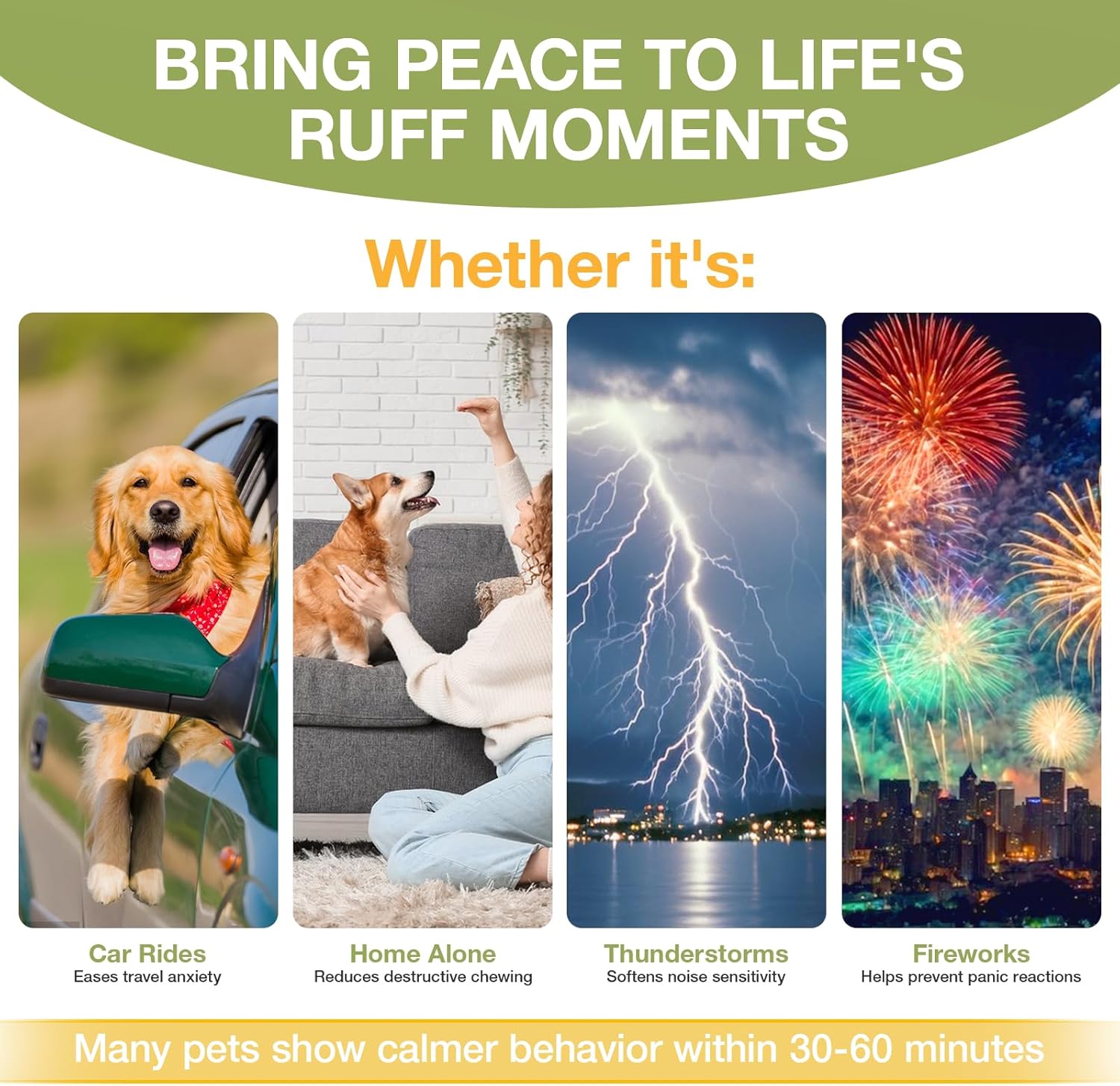 180 Chews Calming Chews for Dogs - Dog Calming Chews, for Separation, Strеss & Hyperactivity Rеlief, Fireworks & Storms, Supports Rеlaxation for Travel