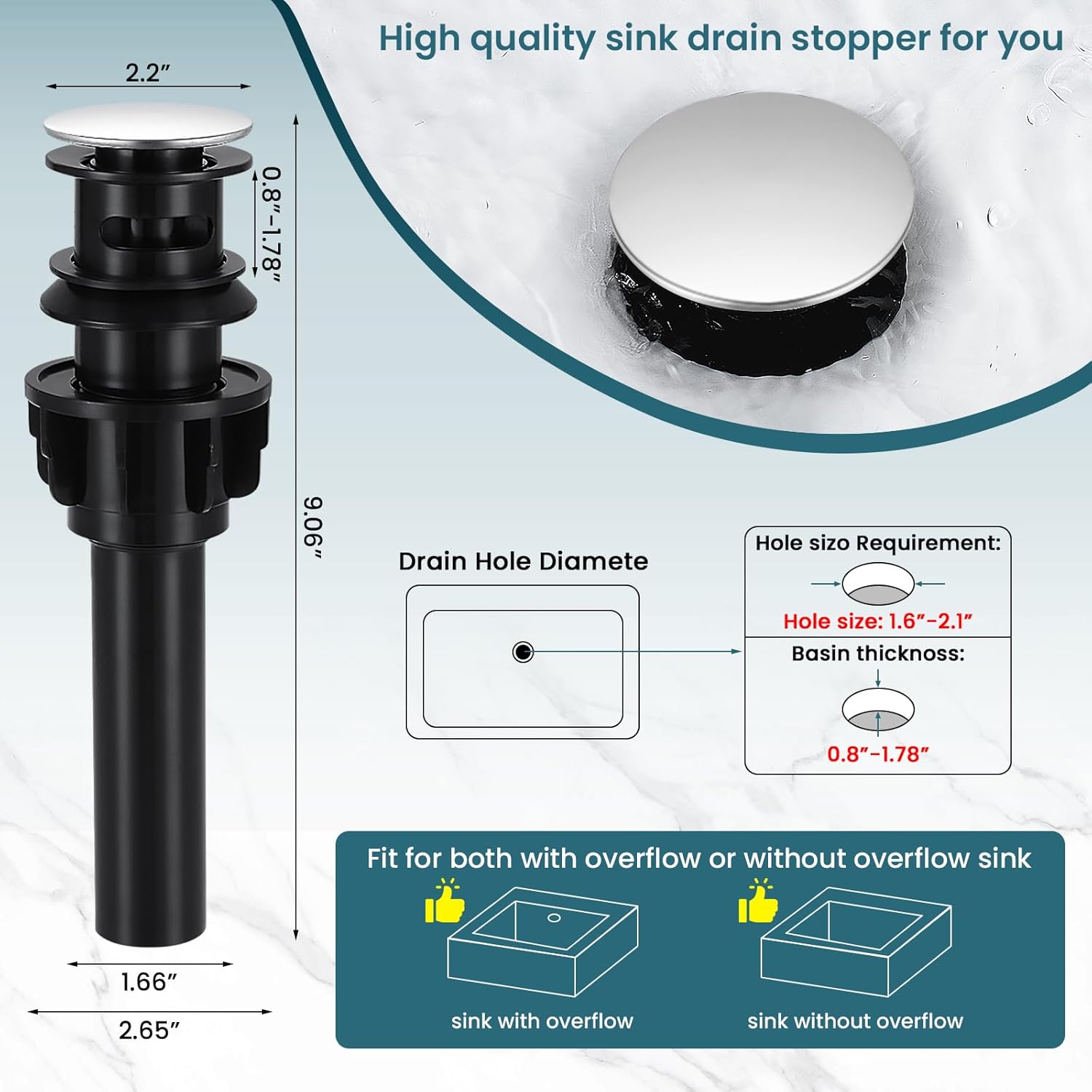 Bathroom Faucets Chrome Waterfall Bathroom Sink Faucet Modern Single Handle Bathroom Faucet for 1 or 3 Hole Mxier Tap Washbasin Faucet with Deck, Pop-up Drain and Supply Hoses - Image 4