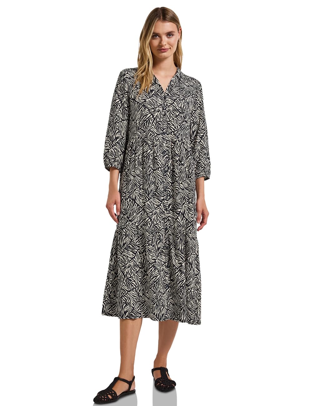 Street One Damen A144562 Gemustertes Volant-Kleid (1er Pack)