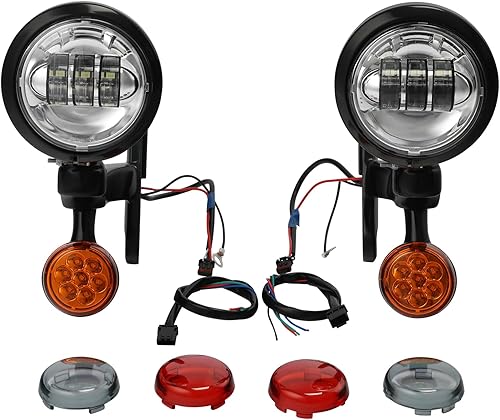 Green-L Luz antiniebla LED para Harley 1997-2013 Touring Street Glide Electra Glide Road King Spotlight 4.5 pulgadas Foglight indicador de lámpara