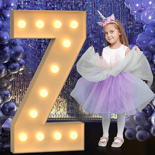 Miniatura 19 de Números iluminados grandes de 4 pies, números de marquesina 2 para decoraciones de cumpleaños de 21 para niños y niñas, números gigantes iluminados