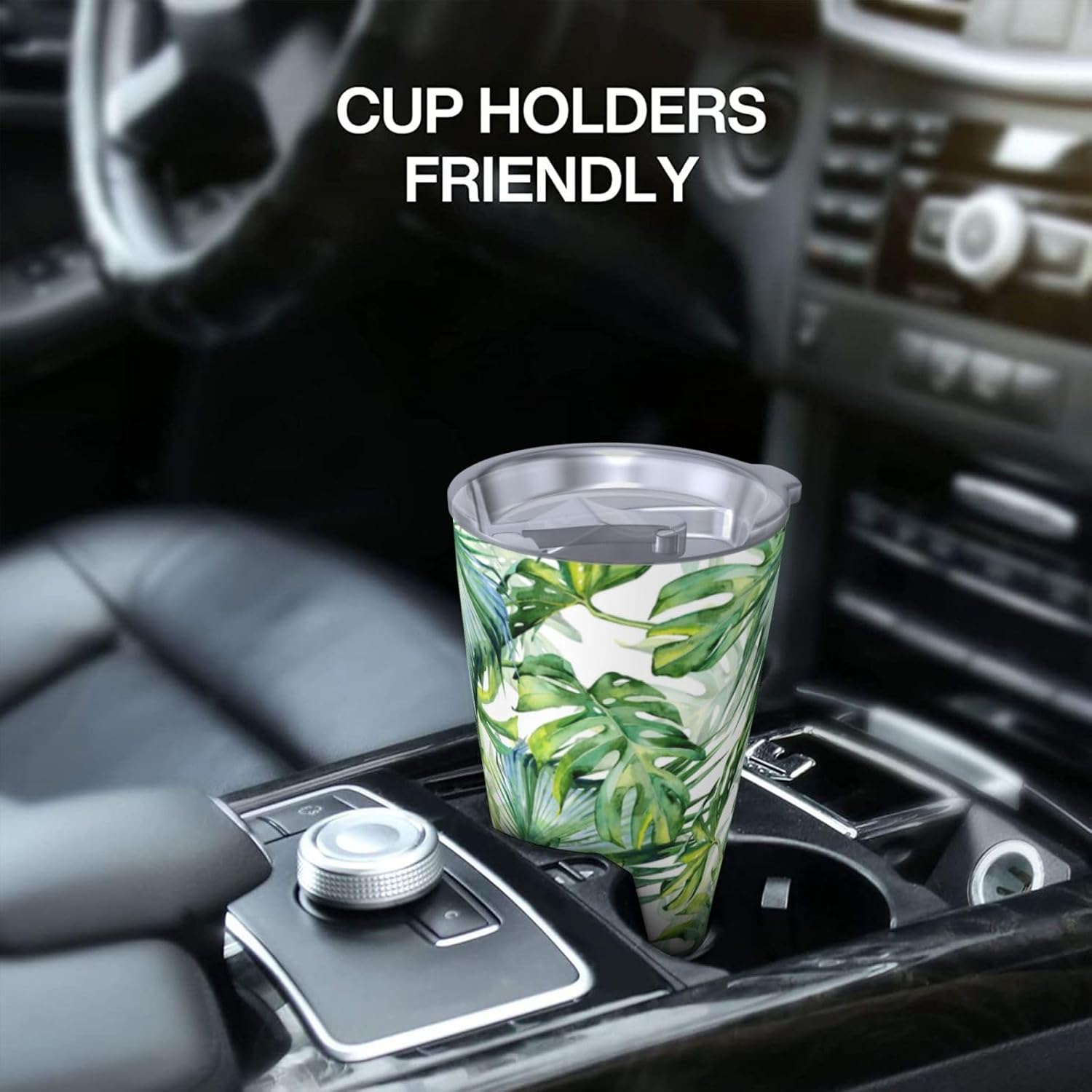 Tropical Leaves Tumbler 20oz Palm Leaf Stainless Steel Vacuum Insulated Tumblers with Lid and Straw Plants Travel Coffee Mug Tea Wine Cups Water Bottle Gifts for Women Plants Lovers - Image 7