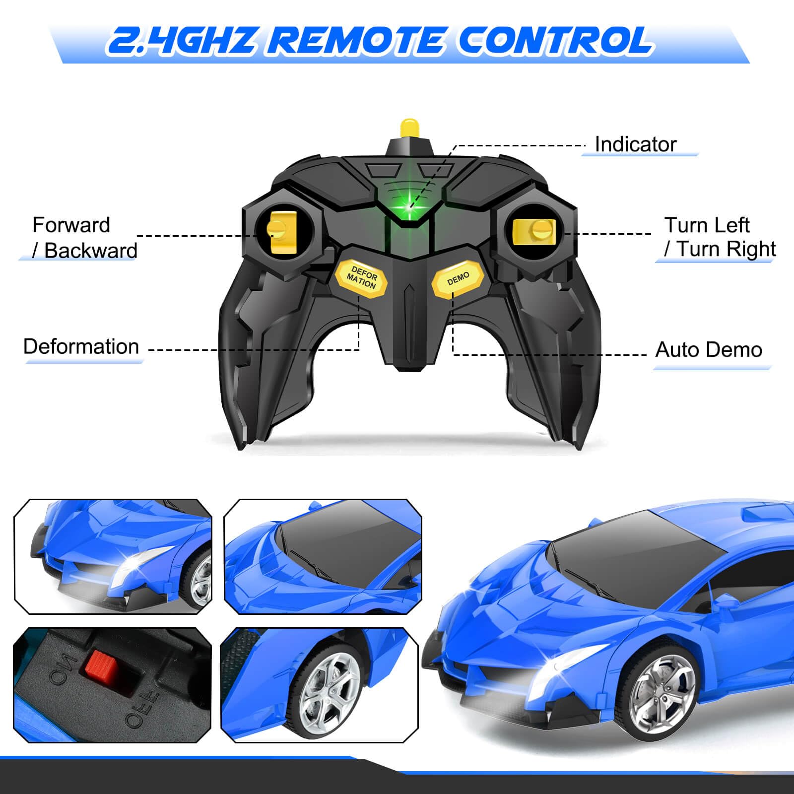 Chridark Transform RC Auto - Ferngesteuerter Roboter Für Kinder 3-8 Jahre