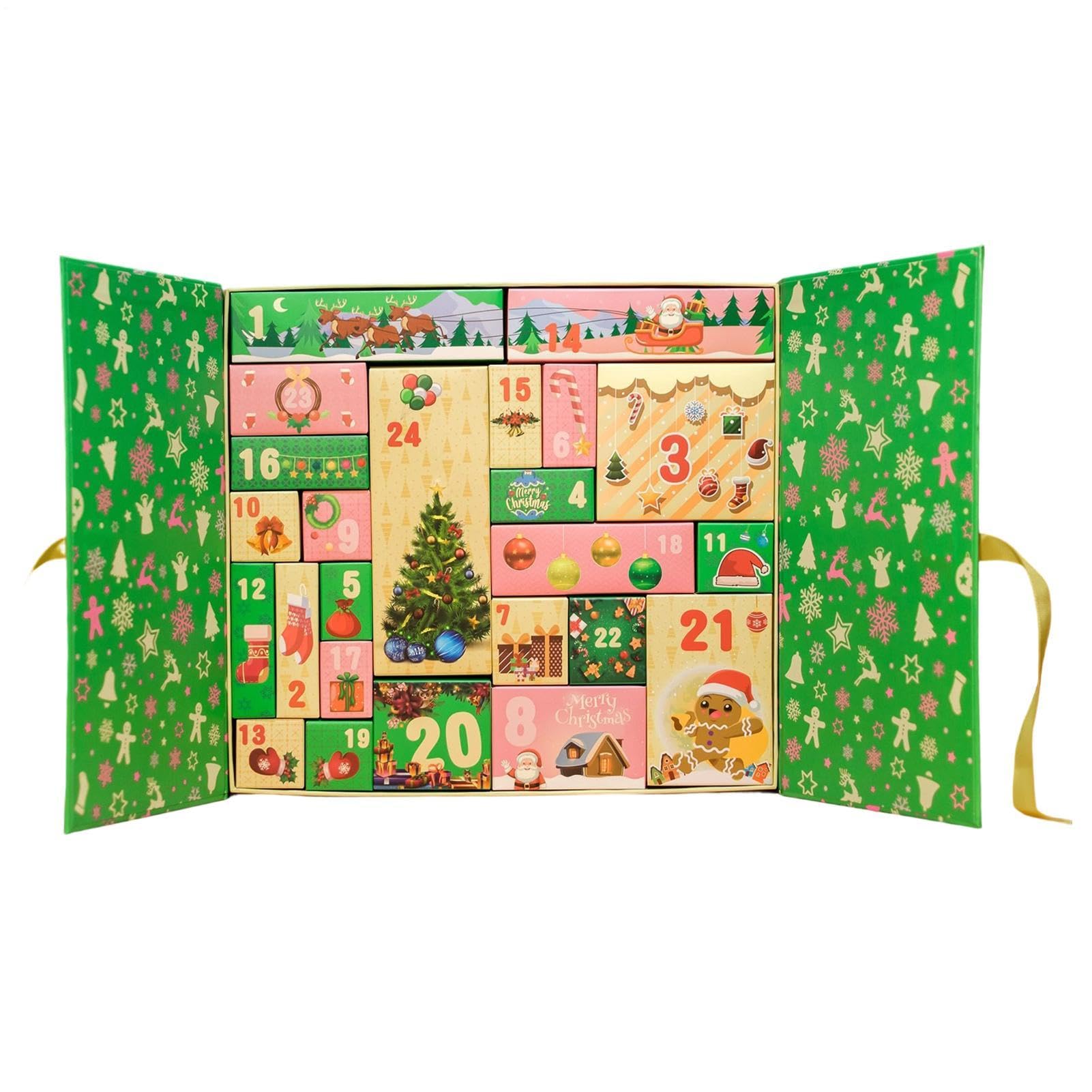 Calendari 'Avvento vuoti per riempire le scatole del calendario | Decorazione regalo di Natale per mensola da tavolo da pranzo per adulti