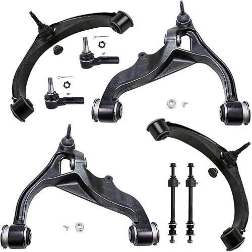 Miniatura 803 de Detroit Axle - Kit de brazos de control de extremo delantero RWD para Dodge Ram 03-06 2500 3500, 2 brazos de control superior con rótula 2 varillas