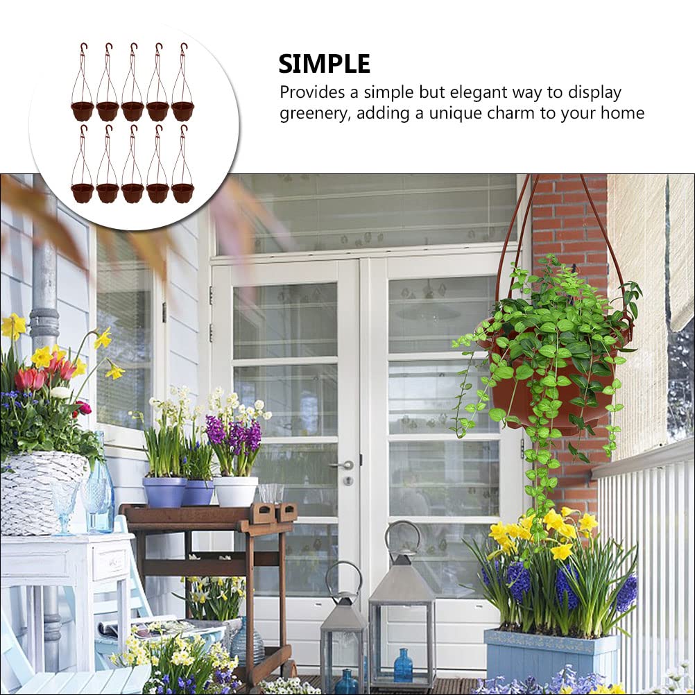 20-teiliges Set Hänge-Blumentöpfe Von HANABASS – 10 Töpfe + 10 Haken, Ca. 38 X 13 Cm, Kunststoff, Für Balkon, Wohnzimmer & Büro