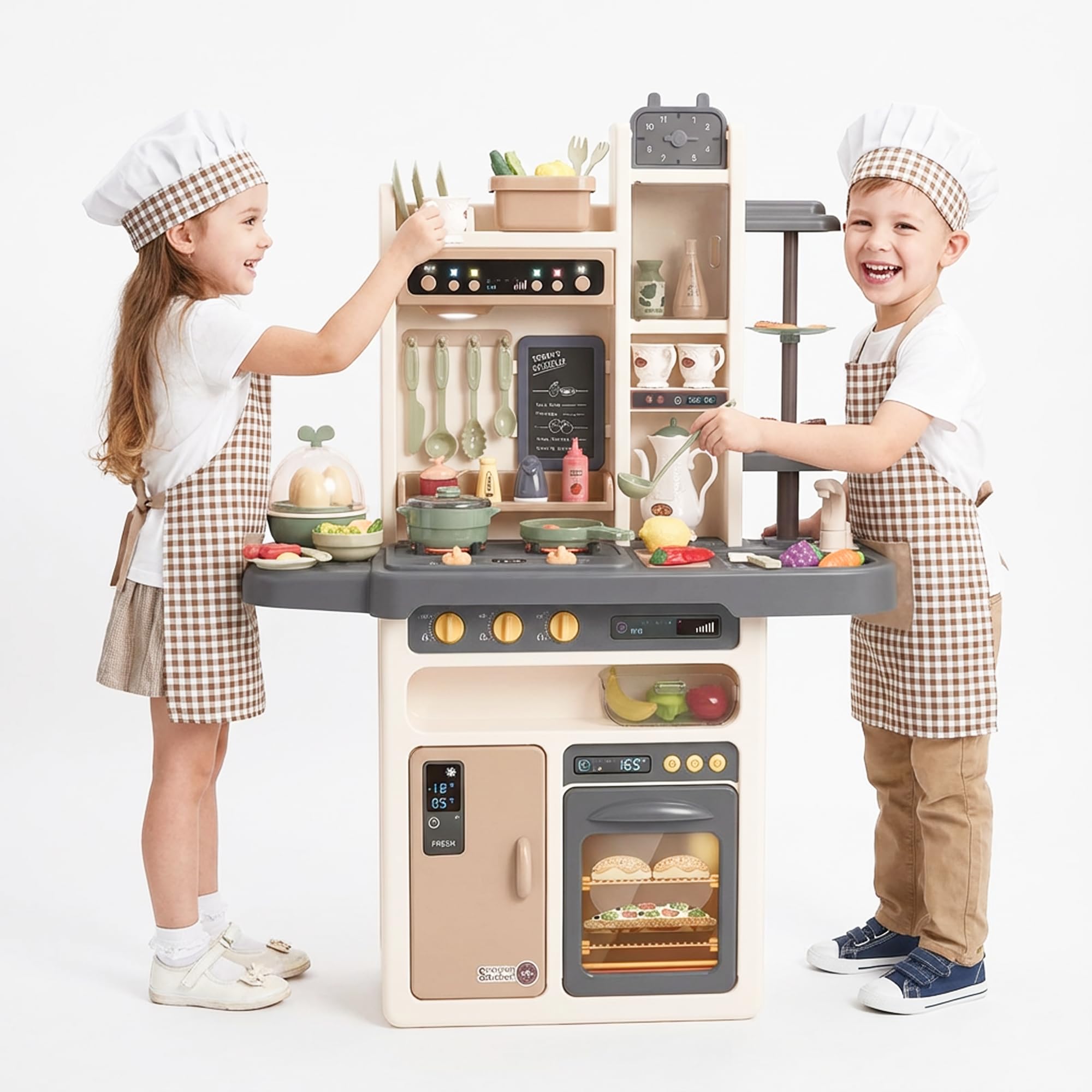 Kinderplay zestaw kuchenny, kuchnia dla dzieci - światło, woda, para, dźwięk, akcesoria kuchenne, KP3297