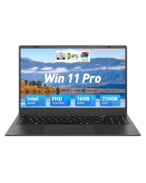 15.6 Inch Laptop Computer, 16GB RAM 256GB SSD, Pentium Gold 6500Y (Up to 3.4GHz), 1080P FHD IPS Display, Type-C, HDMI, USB3.2, BT5.2, WiFi 5, Win11 Laptop, Laptops for Business & Student