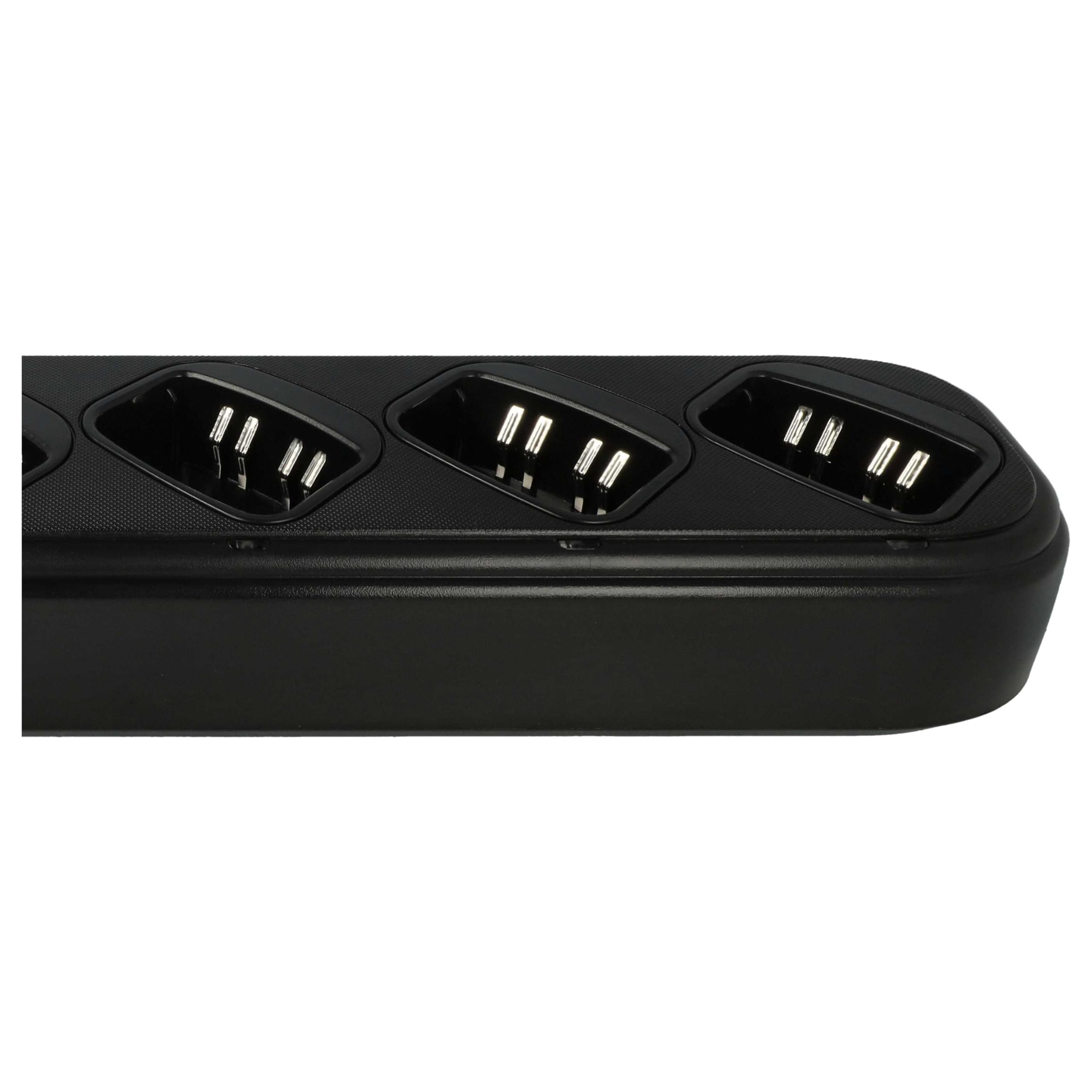 vhbw Cargador 6 Compartimentos Compatible con Motorola NNTN5510BR baterías de Radio - Estación de Carga + Fuente de alimentación, 8,4 V, 0,4 A