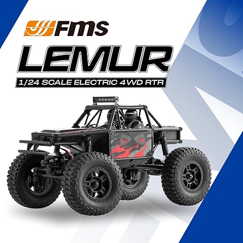Miniatura 2 de MQ & KUN FMS FCX24 124 Lemur RTR, 4x4 cepillado RC Buggy 8KPH+ RC Monster Baja Truck todo terreno todoterreno RC Rock Crawler para adultos, incluye